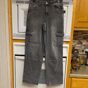 Women's Gray Cargo Jeans, Size 7